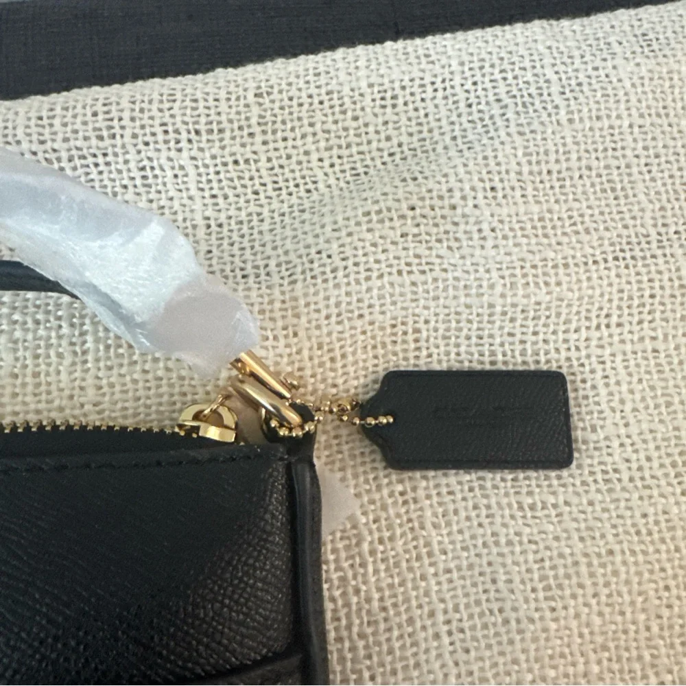 Coach Black Leather Crossbody Bag with Gold Hardware
